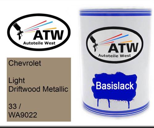 Chevrolet, Light Driftwood Metallic, 33 / WA9022: 500ml Lackdose, von ATW Autoteile West.